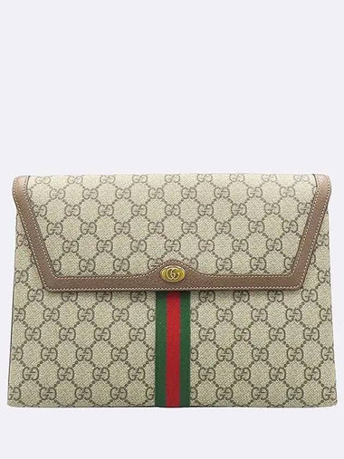 625713 GG logo PVC Supreme Ophidia flap clutch - GUCCI - BALAAN 1