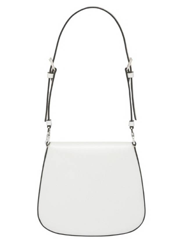 Cleo Brushed Leather Mini Shoulder Bag White - PRADA - BALAAN 3