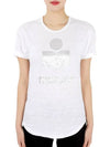 Women's Etoile Coldy Linen Short Sleeve White Silver TS0004FA A1N10E 20WH - ISABEL MARANT - BALAAN 1