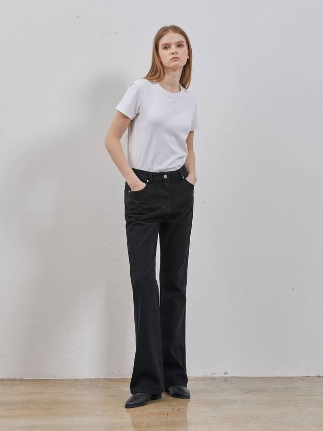 Denim Long Relaxed Boot Cut Pants Black - RYUL+WAI: - BALAAN 2