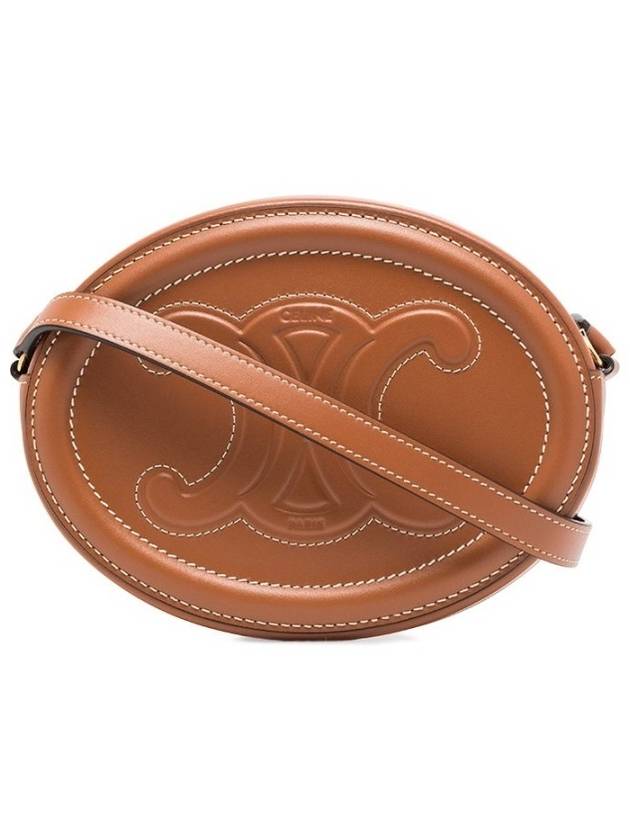 Oval Purse Smooth Calfskin Cross Bag Brown - CELINE - BALAAN 4