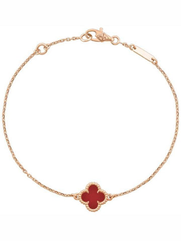 Van Cleef & Arpels Sweet Alhambra Bracelet Rose Gold Carnelian - VANCLEEFARPELS - BALAAN.