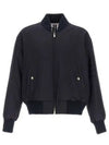 4 Bar Oversized Down Bomber Jacket Navy - THOM BROWNE - BALAAN 2