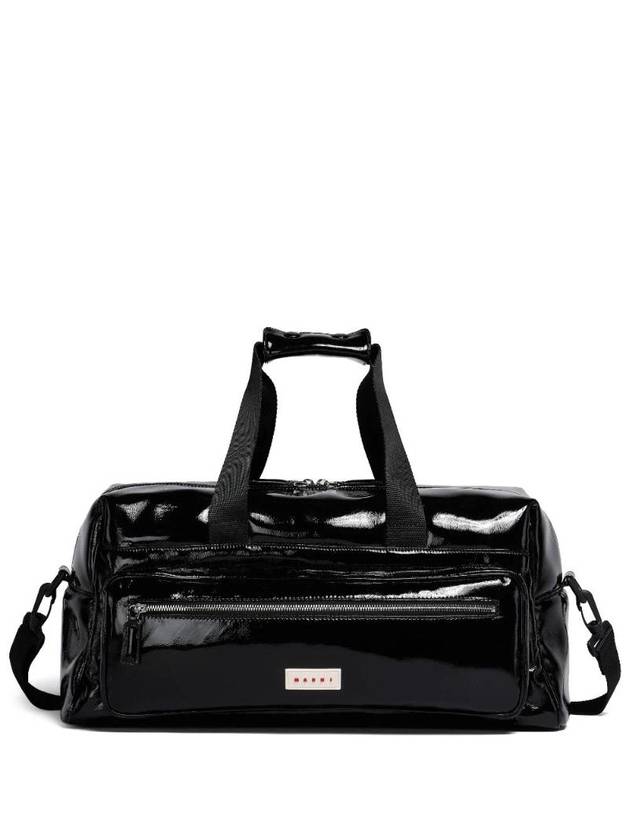 Logo Patch Zipper Travel Bag Black - MARNI - BALAAN 1