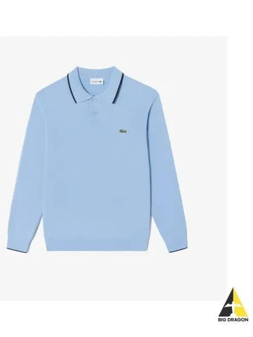 Men s Basic Polo Sweater Sky Blue - LACOSTE - BALAAN 1