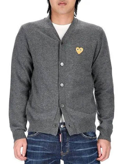 Play Gold Waffen Cardigan Dark Grey - COMME DES GARCONS - BALAAN 2