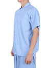 Poplin Pajamas Organic Cotton Short Sleeve Shirt Pin Stripe - TEKLA - 4