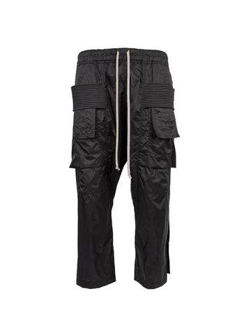 Dark Shadow Creech Drawstring Crop Cargo Track Pants Black - RICK OWENS - BALAAN.