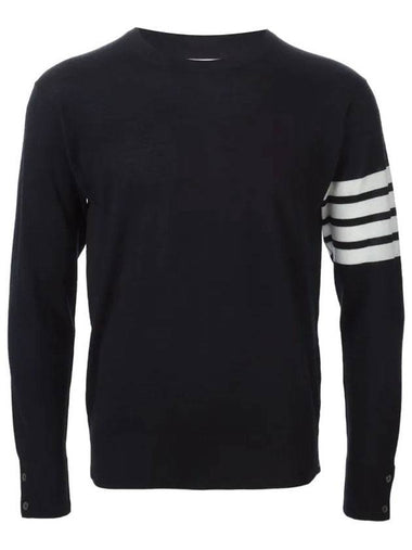 4 Bar Stripe Classic Wool Knit Top Navy - THOM BROWNE - BALAAN 1