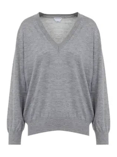 V neck cashmere knit top gray - BOTTEGA VENETA - BALAAN 1