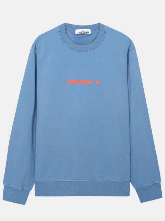 Logo Print Cotton Sweatshirt Powder Blue - STONE ISLAND - BALAAN 2