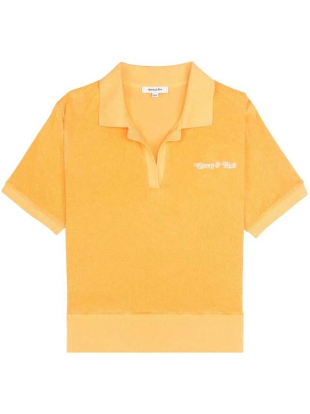 NY Tennis Club Terry Effect Polo Shirt Orange - SPORTY & RICH - BALAAN 1