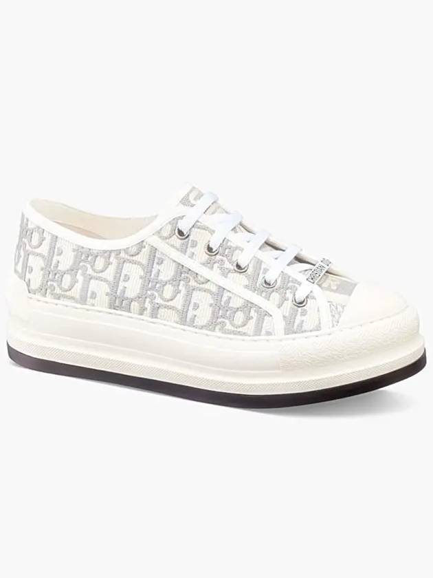 Walk'n' Platform Oblique Embroidered Low Top Sneakers Grey - DIOR - BALAAN 2