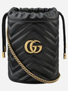 GG Marmont Gold Chain Mini Bucket Bag Black - GUCCI - BALAAN 2