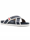 Three Stripes Buckle Cross Sandals Navy - THOM BROWNE - BALAAN 5