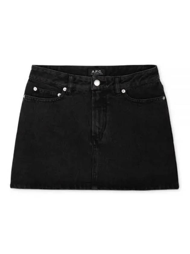 Stone Washed Denim Mini A-Line Skirt Black - A.P.C. - BALAAN 2