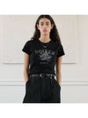 Archive Print Crop T-Shirt Black - NOIRER FOR WOMEN - BALAAN 1