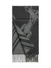 Sangles En Zig Zag Muffler Black - HERMES - BALAAN 1