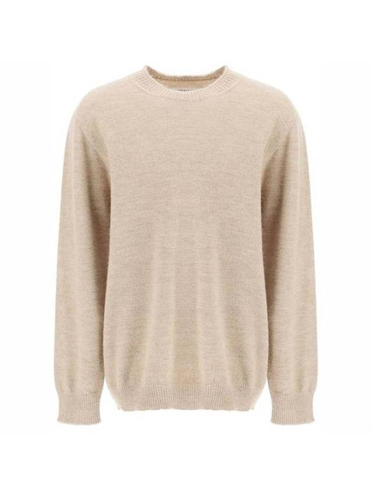 Signature Stitch Crew Neck Wool Alpaca Knit Top Beige - MAISON MARGIELA - BALAAN 1