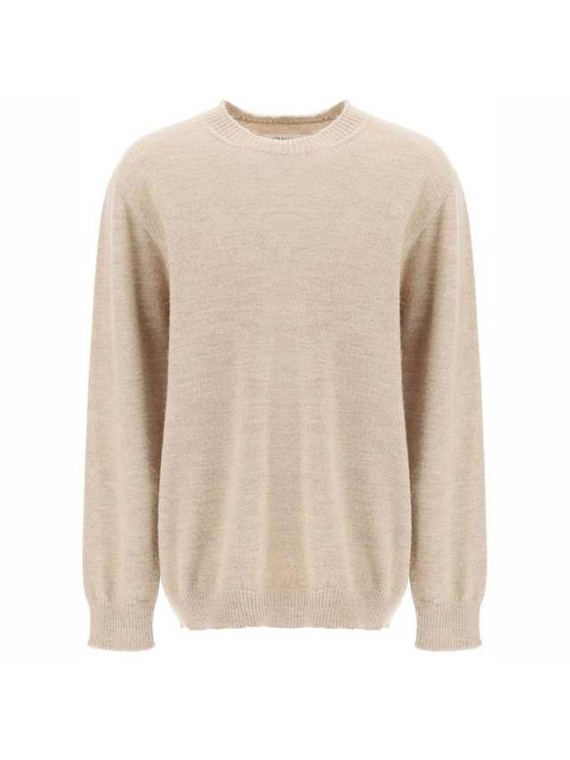 Signature Stitch Crew Neck Wool Alpaca Knit Top Beige - MAISON MARGIELA - BALAAN 1