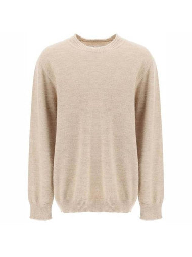 Signature Stitch Crew Neck Wool Alpaca Knit Top Beige - MAISON MARGIELA - BALAAN 1