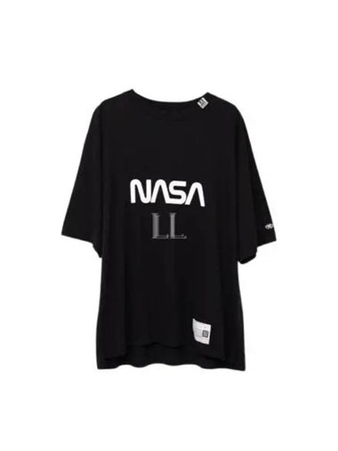 24 A12TS662 Black NASA Logo Print Tee - MIHARA YASUHIRO - BALAAN 1