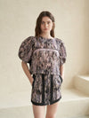 leopard print color combination silk organza mini skirt - CAHIERS - BALAAN 1