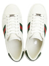 Ace Web Leather Low Top Sneakers White - GUCCI - BALAAN 3