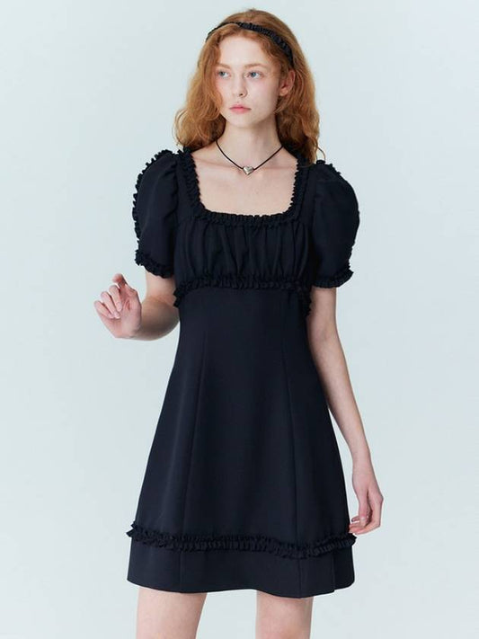 Frill mini dress_black - OPENING SUNSHINE - BALAAN 1