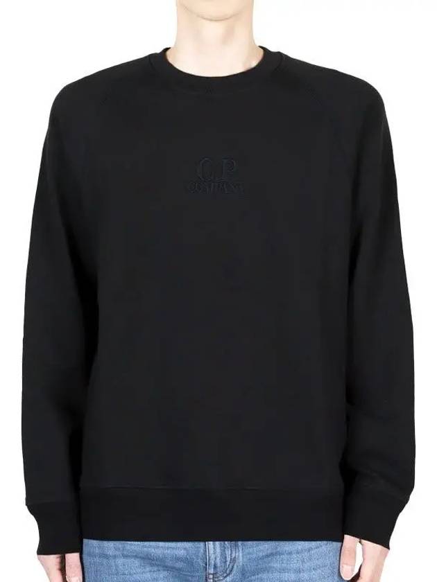 Embroidered Logo Fleece Sweatshirt Black - CP COMPANY - BALAAN 3