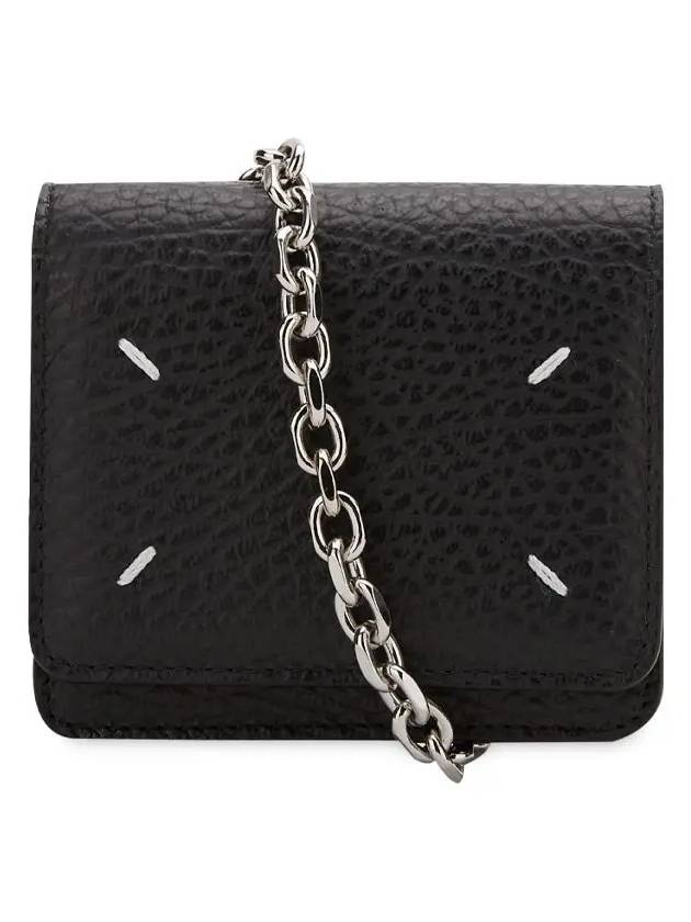 Embroidery Logo Chain Cald Wallet Black - MAISON MARGIELA - BALAAN 2