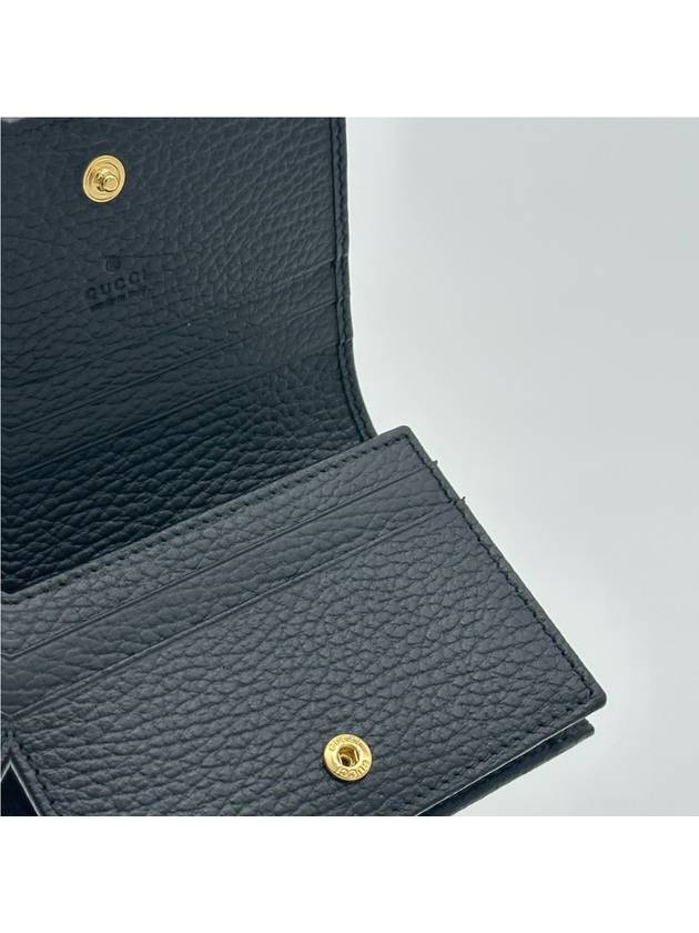 GG Marmont Leather Half Wallet Black - GUCCI - BALAAN 4