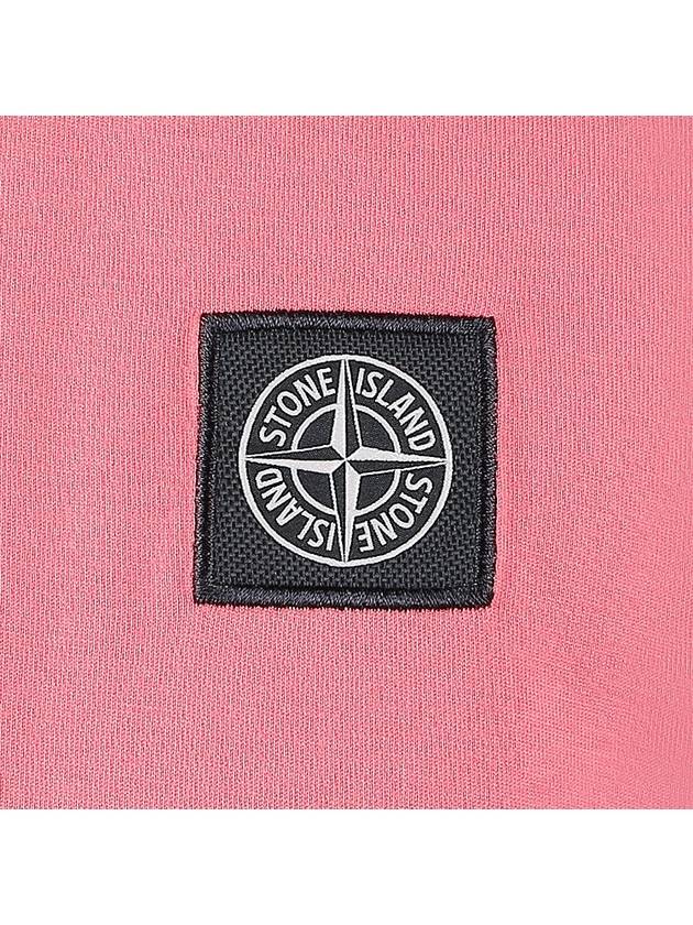 Logo Patch Cotton Short Sleeve T-Shirt Pink - STONE ISLAND - BALAAN 6