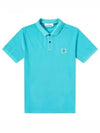 Men's Wappen Logo Patch Polo Shirt Sky Blue - STONE ISLAND - BALAAN 2