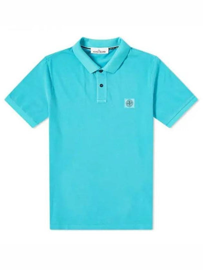 Men's Wappen Logo Patch Polo Shirt Sky Blue - STONE ISLAND - BALAAN 2