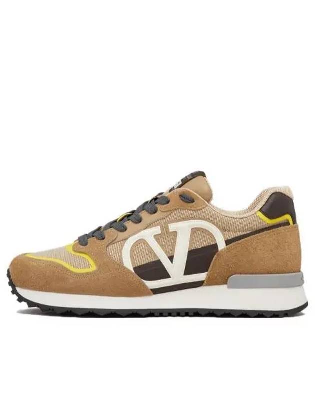 V Logo Low Top Sneakers Brown - VALENTINO - BALAAN 2