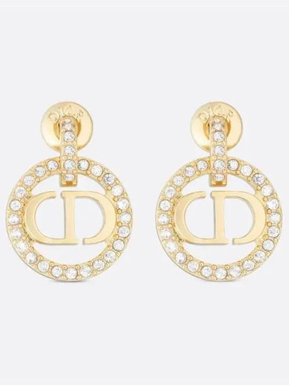 Petit CD Crystal Earrings Gold - DIOR - BALAAN 2