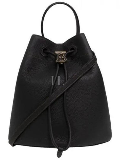 Small Grainy Leather TB Bucket Bag Black - BURBERRY - BALAAN 2