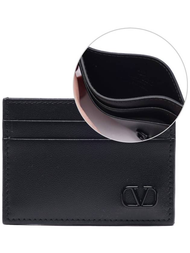 V Logo Signature Card Wallet Black - VALENTINO - BALAAN 3