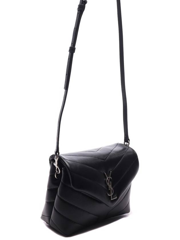 Toy Loulou Strap Shoulder Bag In Quilted Leather Black - SAINT LAURENT - BALAAN 4