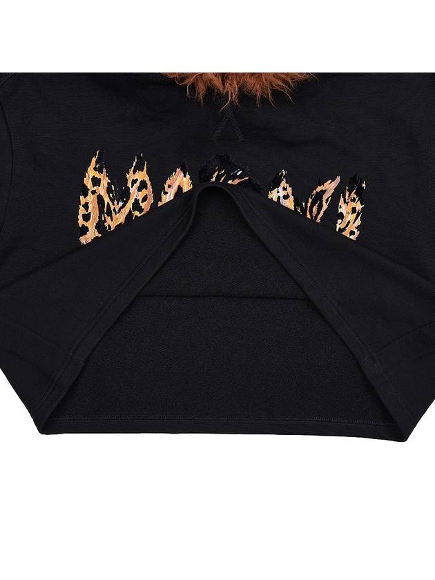 Logo Oversized Fit Cotton Hooded Top Black - MARNI - BALAAN 8