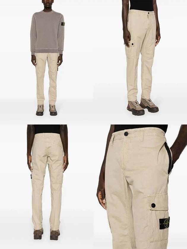 Wappen Patch Old Treatment Slim Fit Cargo Straight Pants Beige - STONE ISLAND - BALAAN 3