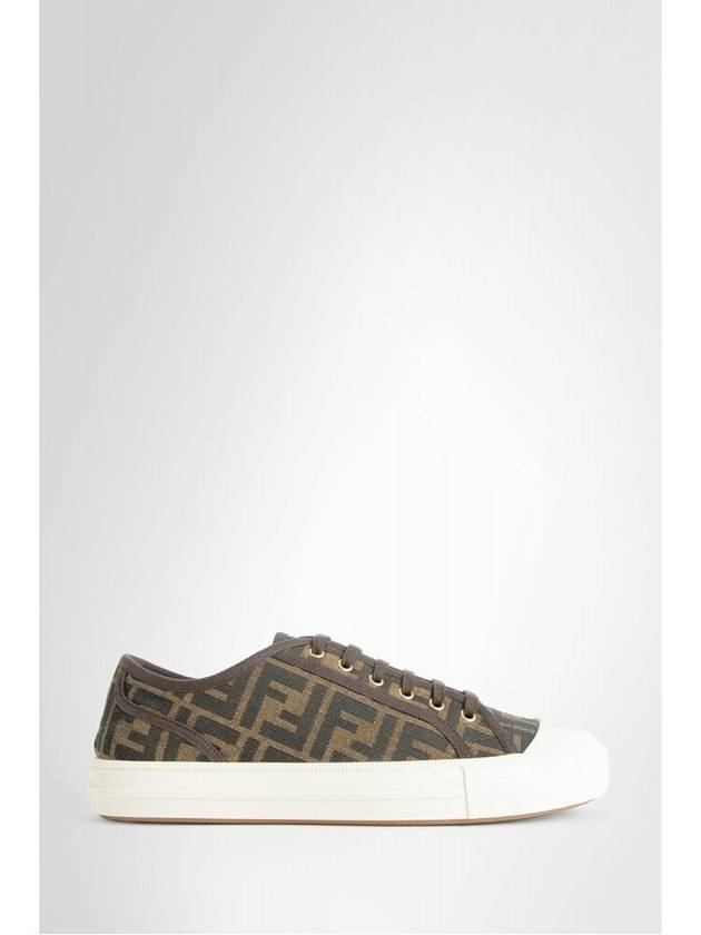 Domino FF Fabric Low Top Sneakers Brown - FENDI - BALAAN 6