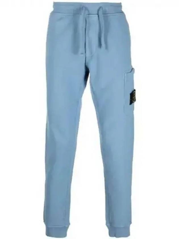 Waffen Patch Cotton Fleece Track Pants Avio Blue - STONE ISLAND - BALAAN 2