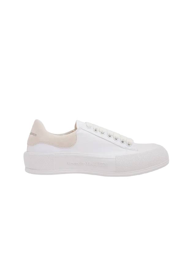 Deck Lace-up Plimsoll Low-top Sneakers White - ALEXANDER MCQUEEN - BALAAN 3