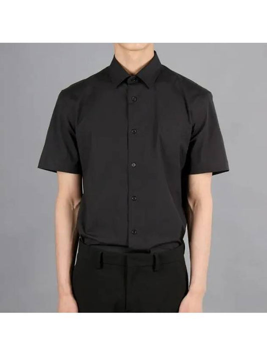 SHERFIELD Cotton Short-Sleeved Shirt Black - BURBERRY - BALAAN 2