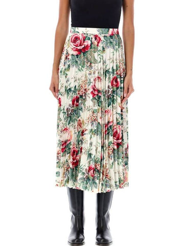 PLEATED LONG SKIRT FLOWER PRINT - JUNYA WATANABE - BALAAN 1