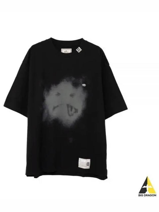 A12TS661 BLACK Smiley Face Print T Shirt - MIHARA YASUHIRO - BALAAN 1