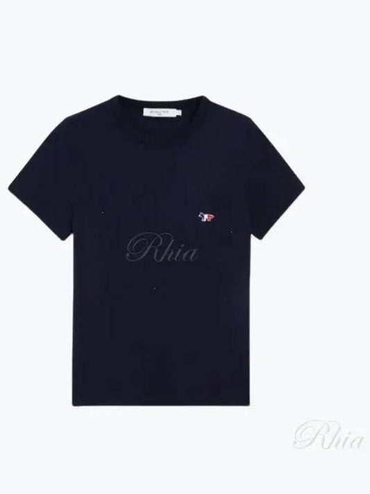 Tricolor Fox Patch Classic Pocket Short Sleeve T-Shirt Navy - MAISON KITSUNE - BALAAN 2