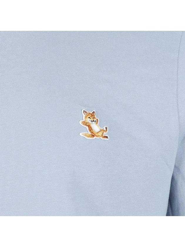 Chillax Fox Patch Regular Short Sleeve T-Shirt Blue - MAISON KITSUNE - BALAAN 4